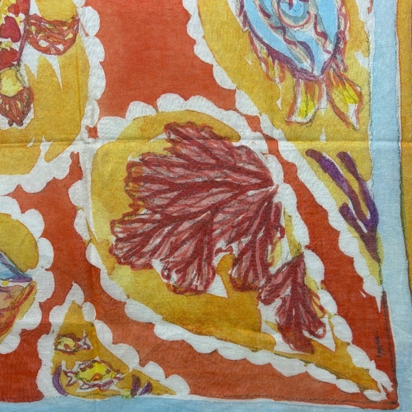 Great Hall Design Lightweight Sarong Beach Coverup 38 X 90 Shells Coastal Resort - Picture 12 of 13